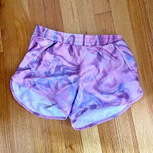 All in Motion - girls athletic shorts - purple swirl size L